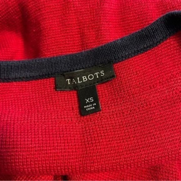 Vintage Talbots Red Knitted sweater jacket /cardigan size XS - Picture 2 of 8